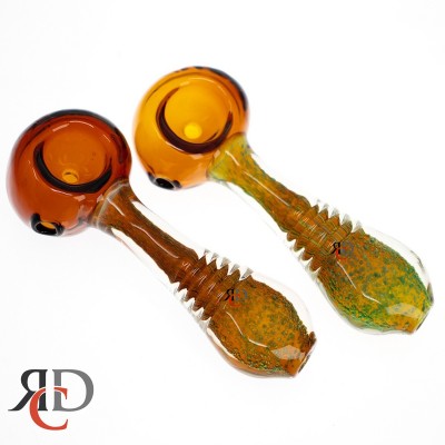 GLASS PIPE AMBER HEAD GOLDEN ART WITH LINES GP5107 1CT GLASS PIPE AMBER HEAD GOLDEN ART WITH LINES GP5107 1CT